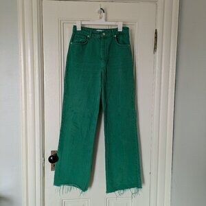 Kelly green Zara wide leg jeans